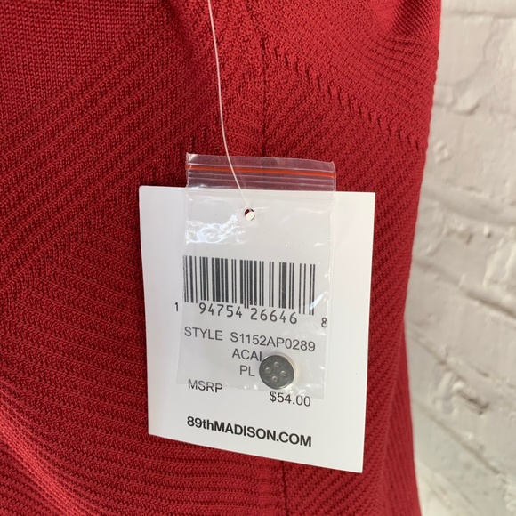 Cardigan Sweater red knit open front petite large - Picture 8 of 10